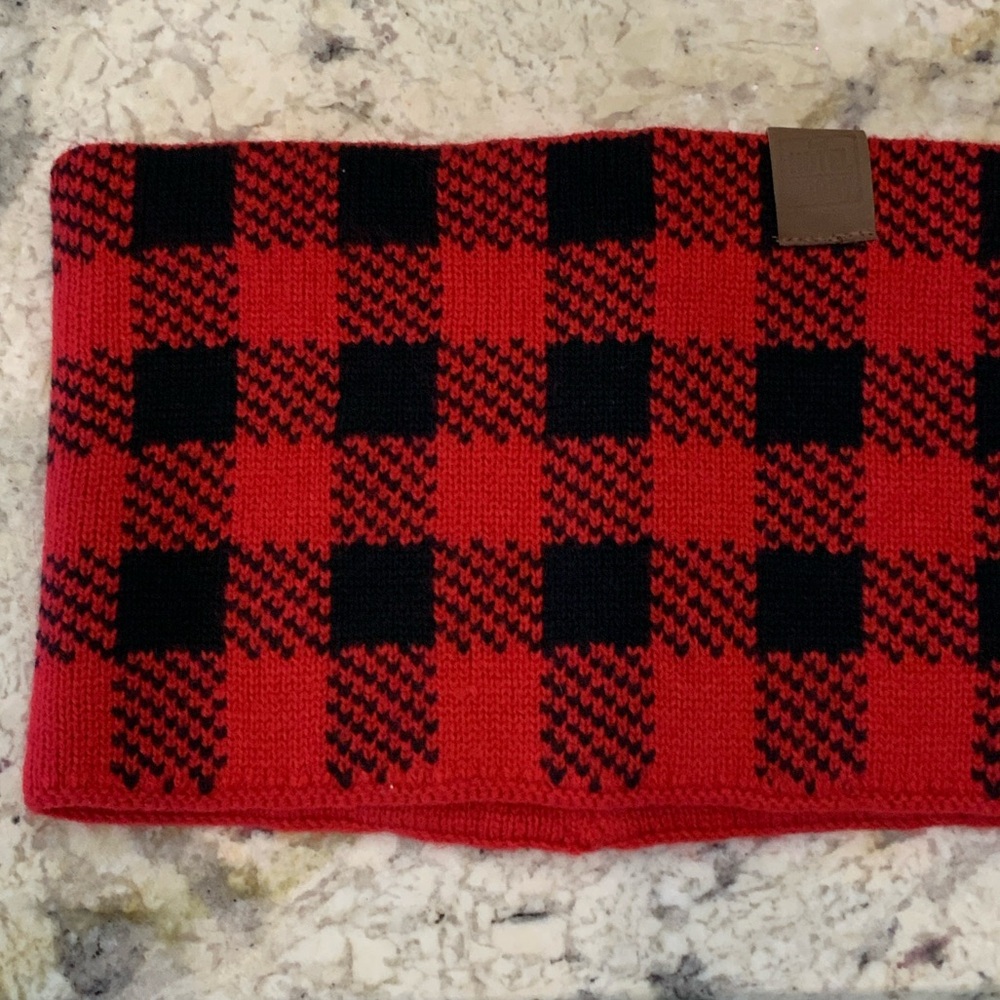 Red and Black Plaid Dog Scarf